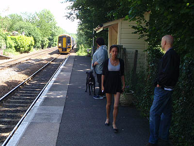 The Great Malvern train arrives at Avoncliff