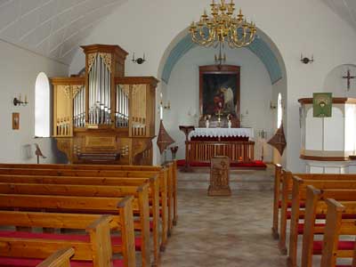 Inside the church at Vik