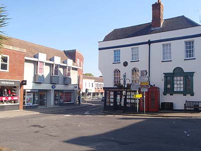 A wide variety of interesting buildings and shops around the market square at Wantage